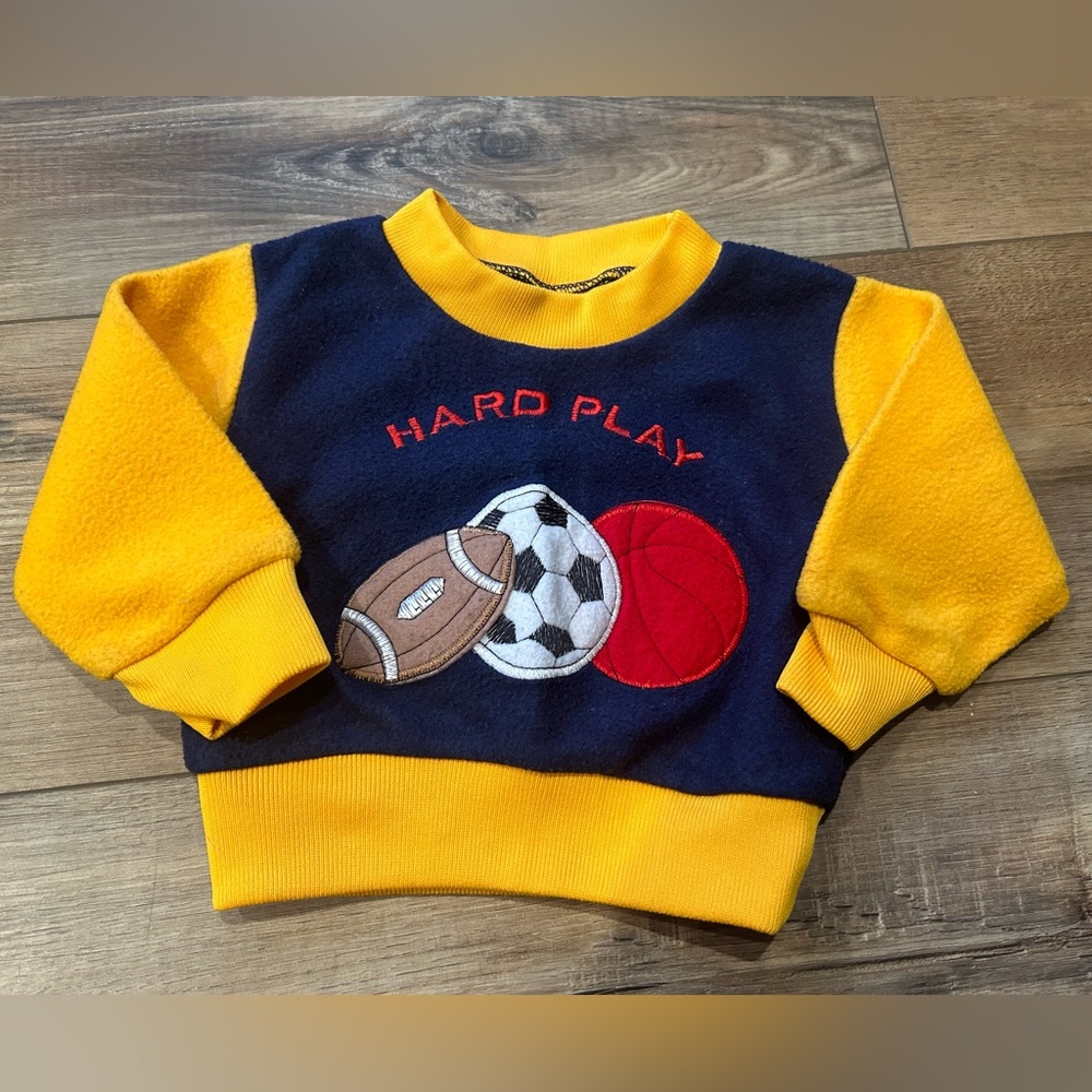 Vintage 80s 90s fleece colorblock sports ball sweatshirt sporty nostalgia 6 9 m